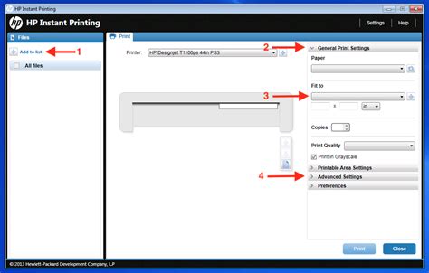 hp instant printing application.